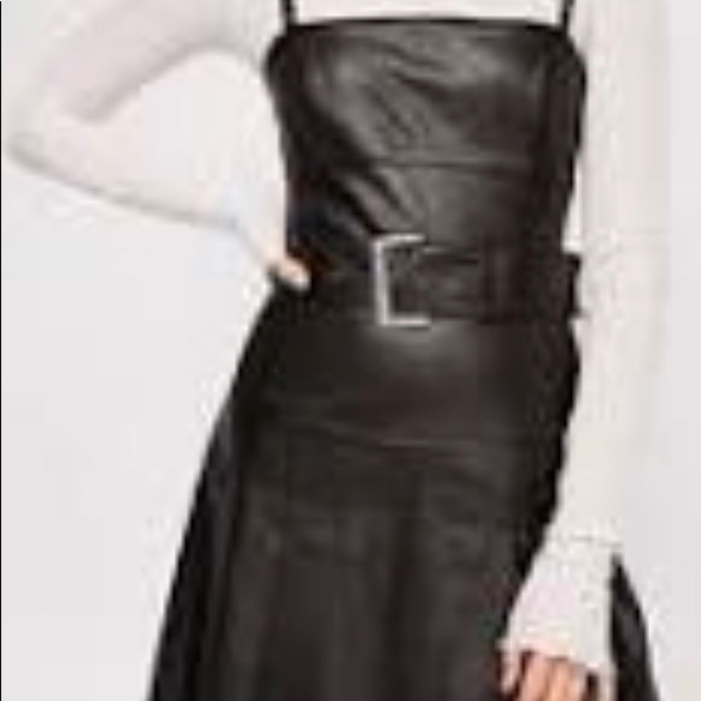 Free People black vegan leather dress